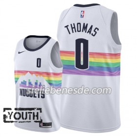 Kinder NBA Denver Nuggets Trikot Isaiah Thomas 0 2018-19 Nike City Edition Weiß Swingman